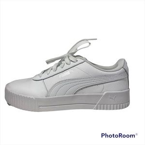 Puma Women’s Carina White Crew Platform Sneakers Shoes Casual Size 8 EUC